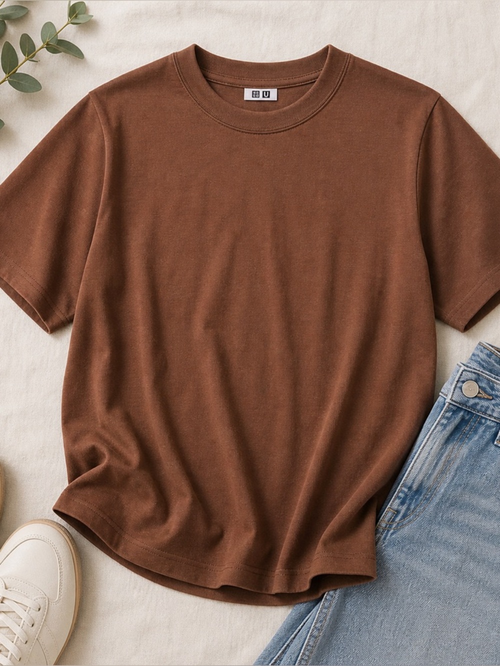 Uniqlo U Brown AIRism Crew Neck T-Shirt XXS